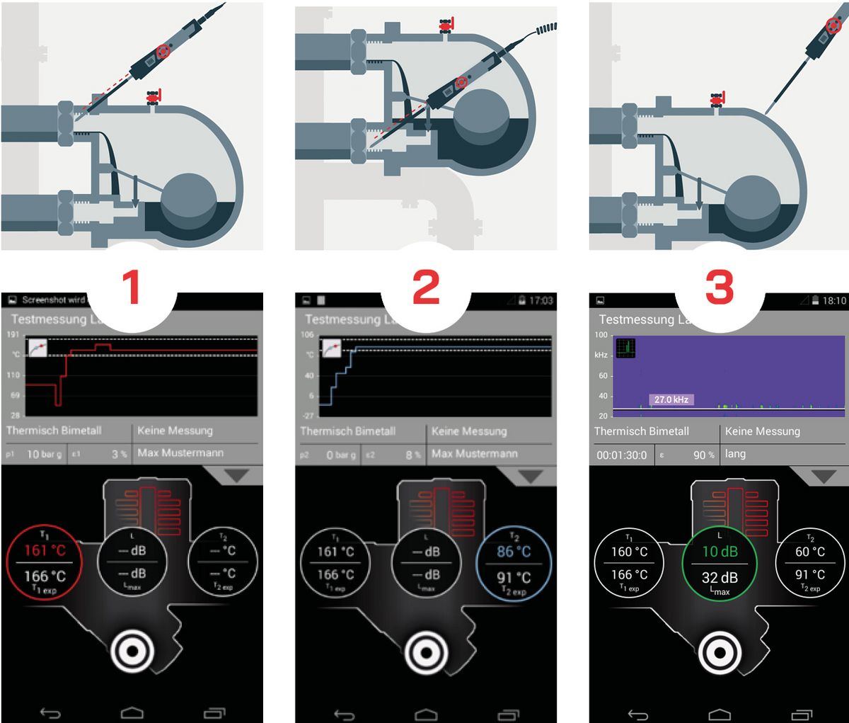 Optimized workflow of steam trap testing in SteamExpert App