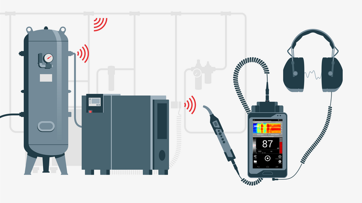 Schematic diagram of a leak detection