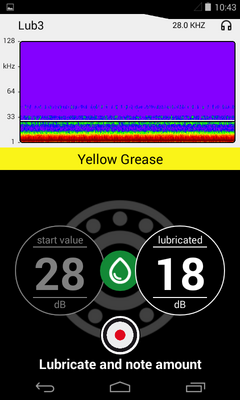 GreaseExpert App for SONAPHONE with level of lubrication