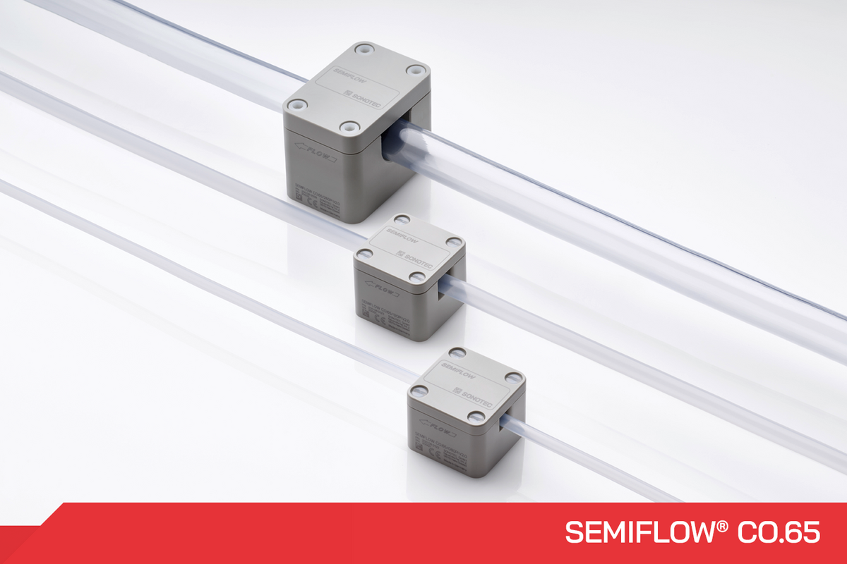 Non-contact ultrasonic clamp-on flow sensor SEMIFLOW CO.65