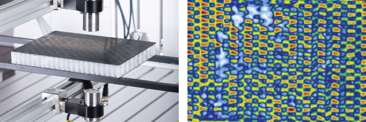 C-Scan of Honeycomb Composite with CFRP Layers