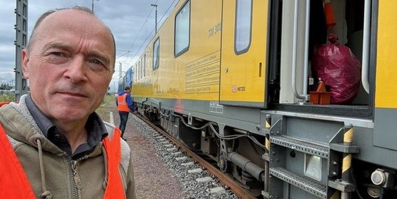 Michael Ihle on the Deutsche Bahn measurement train